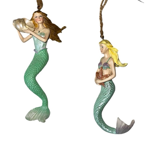 Set of 3 Adornment Mermaid Resin Ornaments - Picture 2 of 6